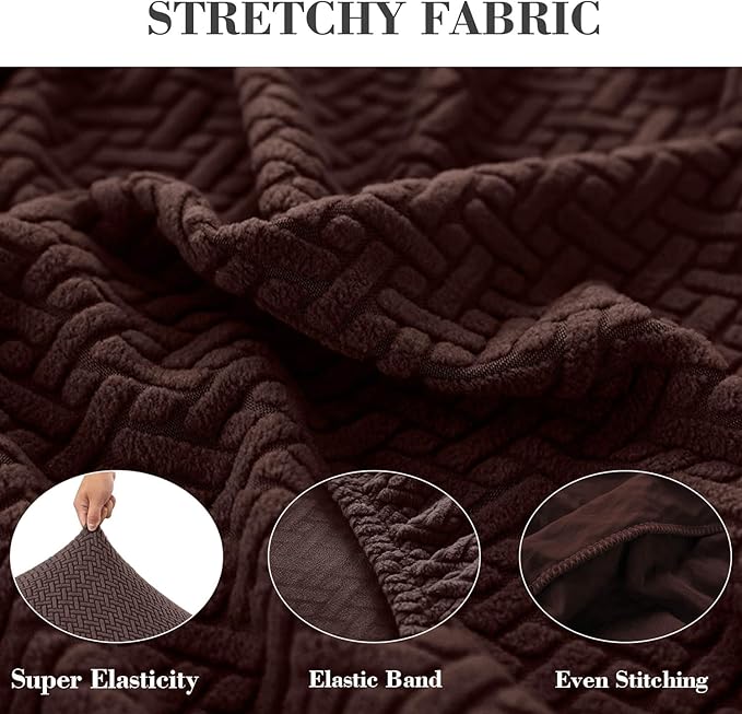 Sofa Covers Couch Covers for Sofa Pet Friendly Couch Cushion Covers Universal Sofa Covers Washable Stretch Slipcovers for Sectional Sofa (Texture Brown, Back Cover L)
