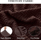 Couch Covers for 3 Cushion Sofa Pet Friendly Couch Cushion Covers Universal Sofa Covers Washable Stretch Slipcovers for Sectional Sofa (Texture Brown, Large Triple Seat Cover)