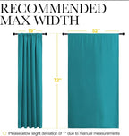 NICETOWN Peacock Blue Blackout Curtains Panels for Window, Thermal Insulated Rod Pocket Blackout Drapes/Draperies for Living Room (2 Panels, W52 x L72 inches)