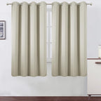 LEMOMO Light Beige Thermal Blackout Curtains/52 x 63 Inch/Set of 2 Panels Room Darkening Curtains