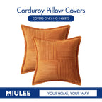MIULEE Fall Burnt Orange Decorative Throw Pillow Covers 18x18 Inch 2 Pack