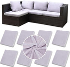 8Pcs Stretch Velvet Patio Cushion Cover,Fluffy,for Fall Outdoor Couch Cushion Cover Replacement,Washable Indoor Outdoor Cushion Slipcovers(Smoke Gray,Cover Only)