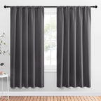 NICETOWN Blackout Curtain Panels for Window - Thermal Insulated Rod Pocket Blackout Drapes/Draperies for Dining Room (2 Panels, W52 x L72 inches, Grey)