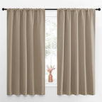 NICETOWN Blackout Curtains for Living Curtains, Taupe, Set of 2, 52 by 63 Inch, Window Treatment Blackout Curtain Panels, Home Decor Thermal Insulated Solid Drapes for Bedroom