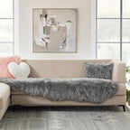 Ashler Faux Fur Rug, Fluffy Shaggy Area Rug, Ultra Soft 2 x 6 Feet Sheepskin Fur, Dark Grey Fuzzy Machine Washable Shag, Nursery Decor Throw for Bedroom, Kids Room, Living Room