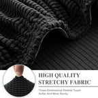 Couch Cushion Cover Seat Cushion Cover Stretch Armchair Cover Separate Sectional Sofa Slipcovers Furniture Protector(1 Piece for Seat or Sofa Backrest, Black)