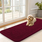 OLANLY Dog Door Mat for Muddy Paws 47x20, Super Absorbent Chenille Mud Mat