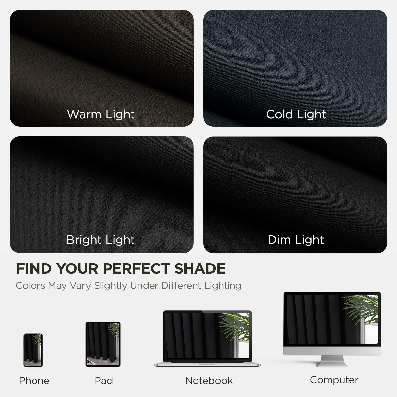 Joydeco Christmas Blackout Curtains for Living Room, Black Curtains 90 Inch Long 2 Panels Set, Room Darkening Grommet Drapes for Bedroom Window (Black, W52 x L90 Inch)