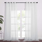 NICETOWN Soft Voile Sheer Curtains for Bedroom, Grommet Elegant Lightweight Window Drapes Airy & Breathable for Farmhouse/Living Room, 2 Panels, Light Grey, W54 x L90
