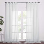 NICETOWN Soft Voile Sheer Curtains for Bedroom, Grommet Elegant Lightweight Window Drapes Airy & Breathable for Farmhouse/Living Room, 2 Panels, Light Grey, W54 x L90