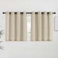 NICETOWN Angora Linen Kitchen Curtains 36 inch Length, Decorative Thick Flax Small Window Treatments Privacy Assured with Light Filtering for Bedroom/Bathroom, W55 x L36, 2 Panels
