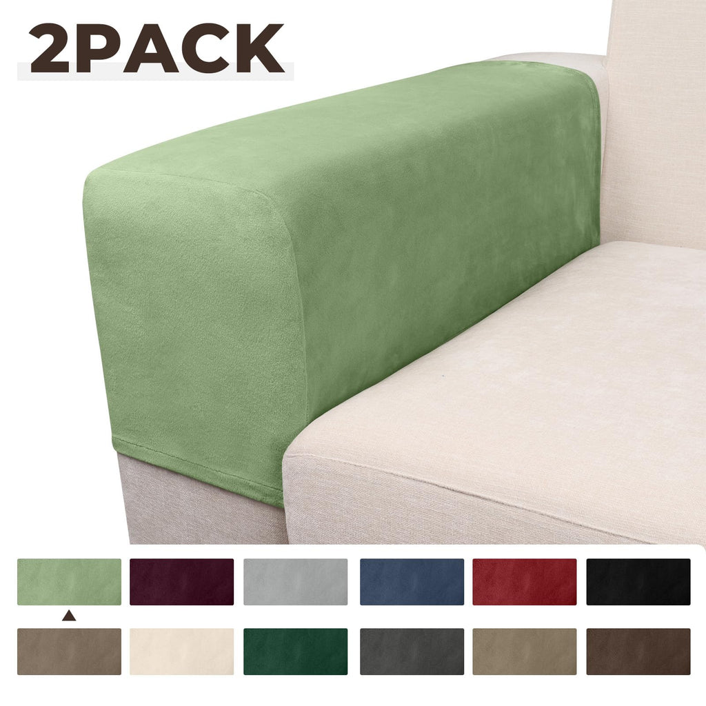 Taque Couch Arm Covers 2 Pcs Sofa Armrest Covers Stretch Couch,Armrest Cover for Chairs Scratch-Resistant Sofa Arm Cover Armchair Slipcovers,Avocado Green
