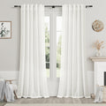 Nanspring Ivory Linen Curtains 84 Inch Length 2 Panels Set for Living Room Back Tab Light Filtering Semi Sheer Curtain for Bedroom Farmhouse Drapes, 40x84 Inch, 2 Panels