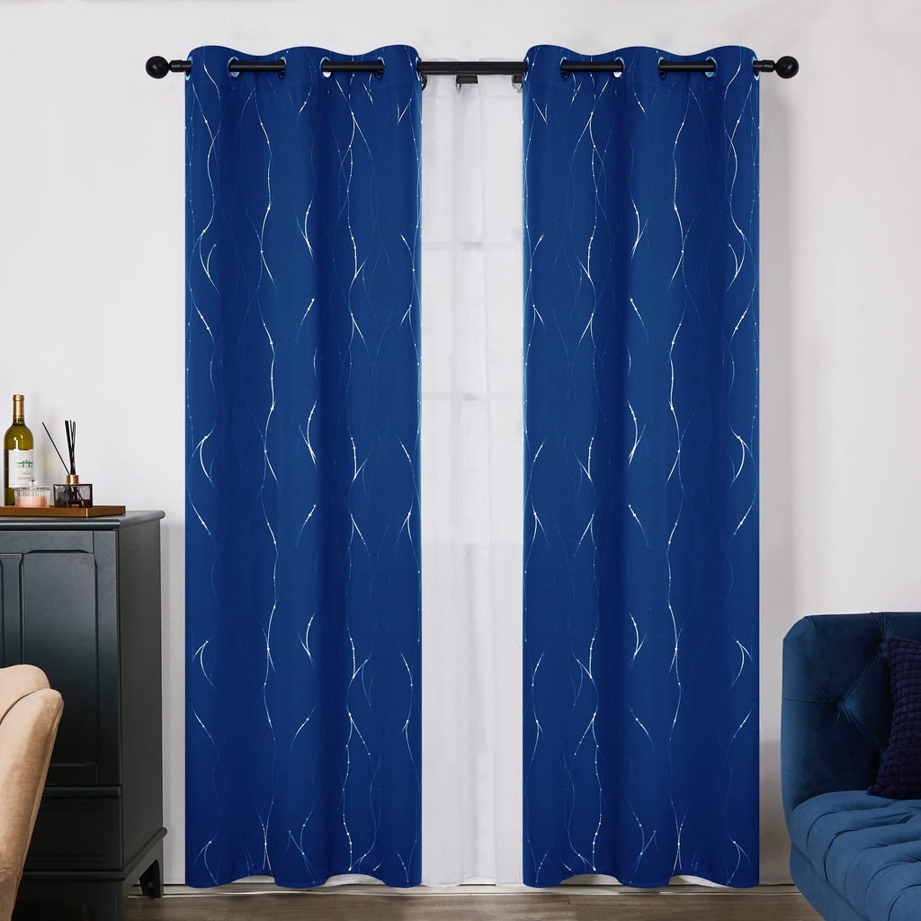 Deconovo Living Room Curtains 90 Inches Long, Blackout Curtains for Bedroom