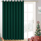 Yakamok Blackout Extra Wide Thermal Insulated Curtains, Total Shade Patio Door Curtain, Full Light Shading Sliding Door Room Divider for Space Separator Bedroom, 1 Panel, W100 x L84, Emerald Green,