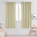 Deconovo Blackout Curtains, Thermal Insulated, W52 x L72 2 Panels, Back Tab, Machine Washable, Room-Darkening Drapes for Bedroom/Living Room Beige