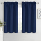 DWCN Navy Blue Blackout Curtains for Bedroom 54 Inches Long 2 Panels Set Window Drapes Thermal Insulated Room Darkening Rod Pocket Curtains for Kids Boys Room (W38 x L54 Inch, Navy Blue)