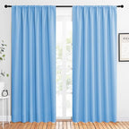 NICETOWN 2 Panels Blackout Curtains, Rod Pocket Thermal Insulated Drapes 84 inches Long, Easy-Care Modern Home Decoration Sunshades for Guest Room, Living Room, Office, 62 x 84 Inch, Blue