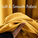 MIULEE Room Darkening Curtains Thermal Insulated Drapes Solid Window Treatment Set Grommet Top Light Blocking Blackout Curtain for Living Room/Bedroom 2 Panels 52 x 84 inch Length Yellow