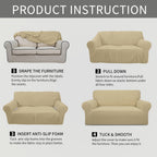 Easy-Going Stretch Couch Covers for Sofa Washable Large Beige