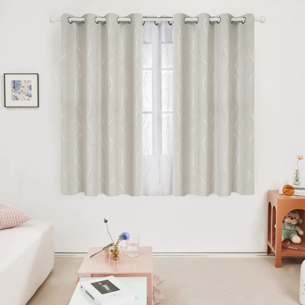 Deconovo Living Room Curtains 54 Inches Long, Blackout Curtains for Bedroom