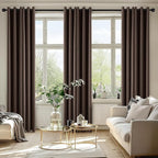MIULEE Chocolate Brown Blackout Curtains for Bedroom Living Room 84 Inches Long 2 Panels, Thermal Insulated Room Darkening Drapes Solid Grommet Noise Reduction Window Treatments 40x84 inch