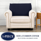 Couch Cushion Cover Seat Cushion Cover Stretch Armchair Cover Separate Sectional Sofa Slipcovers Furniture Protector(1 Piece for Seat or Sofa Backrest, Navy)