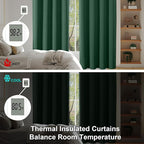 Simplebrand Ava Ever Green Blackout Curtains for Bedroom, 78 Inch Length, 2 Panels Set, Privacy Thermal Insulated Rod Pocket Window Curtains for Patio, French Door, W40 x L78 Inch