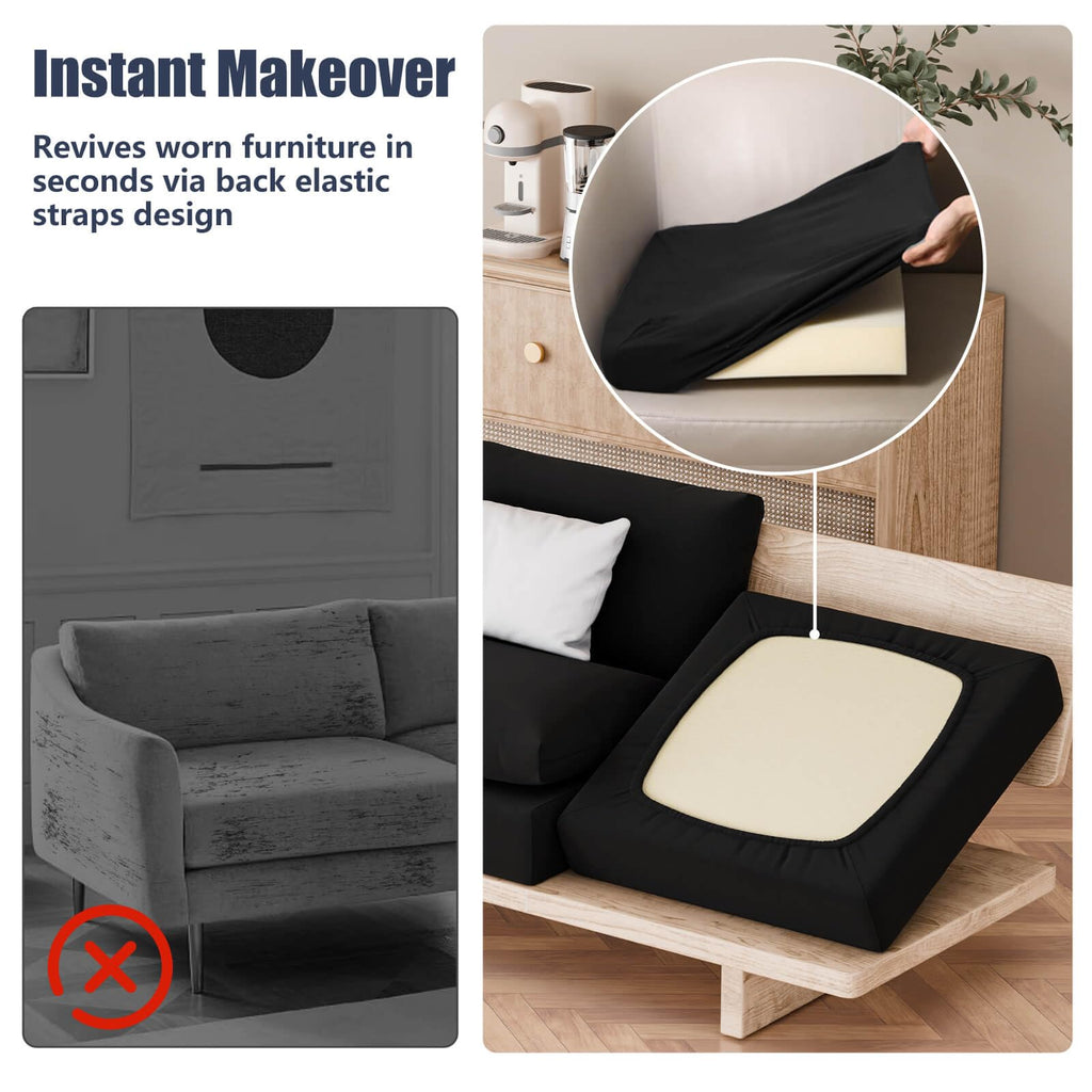 8Pcs Outdoor Cushion Covers, Stretch Patio Furniture Couch Chair Slipcovers