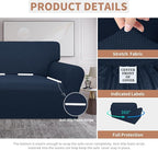 Easy-Going 100% Waterproof Oversized Loveseat Couch Cover, Dual Waterproof Sofa Cover, Stretch Jacquard Sofa Slipcover, Leakproof Furniture Protector for Kids, Pets, Dog and Cat, Dark Blue