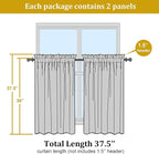 OWENIE Short Sheer Curtains 36 Inches 2 Panels Set - Kitchen Tiers Valances Curtains Light Filter Rod Pocket Voile Cafe Curtains for Kitchen Bathroom Small Half Window, 42 in W x 36 in L, Ivory