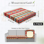 Newwiee 8Pcs Patio Cushion Covers Stretch Outdoor Cushion Cover Replacement for Patio Furniture Sofa Couch Slipcovers, Soft Flexibility Washable Furniture Protector(Argyle,Vintage Color)