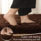LOCHAS Ultra Soft Indoor Modern Area Rugs Fluffy Living Room Carpets for Children Bedroom Home Decor Nursery Rug 5x8 Feet, Brown