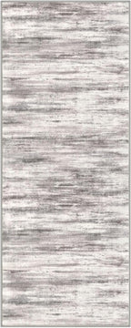 KOZYFLY Modern Abstract Washable Rug Runner 2x5 Hallway Rug Runner Non-Slip Soft Kitchen Runner Rugs, Grey/Light Beige/Brown Striped Carpet for Entryway Bathroom