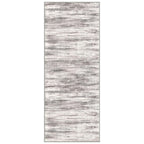 KOZYFLY Modern Abstract Washable Rug Runner 2x5 Hallway Rug Runner Non-Slip Soft Kitchen Runner Rugs, Grey/Light Beige/Brown Striped Carpet for Entryway Bathroom