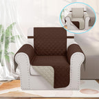 Luxshare Home Reversible Recliner Chair Covers, 23" Chair, Brown/Beige