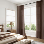 Cappuccino Linen Curtains for Living Room 100 Inches Long Light Filtering Semi Sheer Curtain Back Tab Rod Pocket Luxury Modern Rustic Home Decor Neutral Drapes for Bedroom Dinner Room 52x100, 2 Panels
