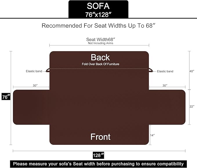 U-NICE HOME Reversible Sofa Cover Couch Cover for Dogs, Taupe/Taupe