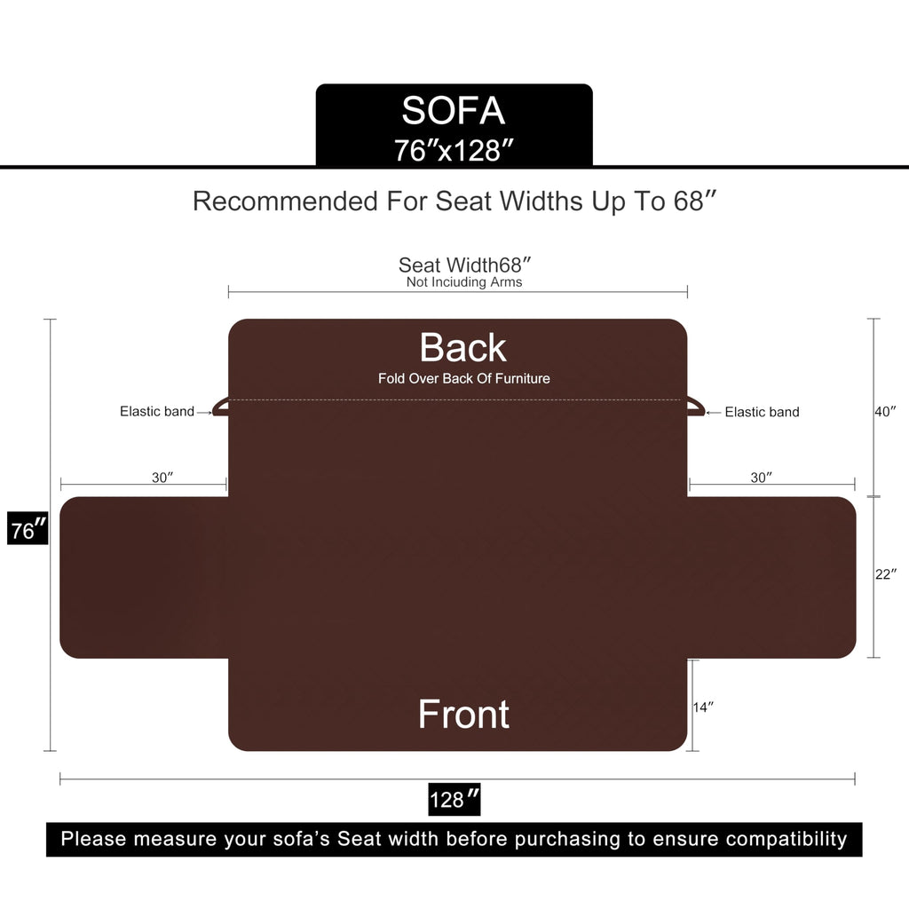 U-NICE HOME Reversible Sofa Cover Couch Cover for Dogs, Coffee/Beige