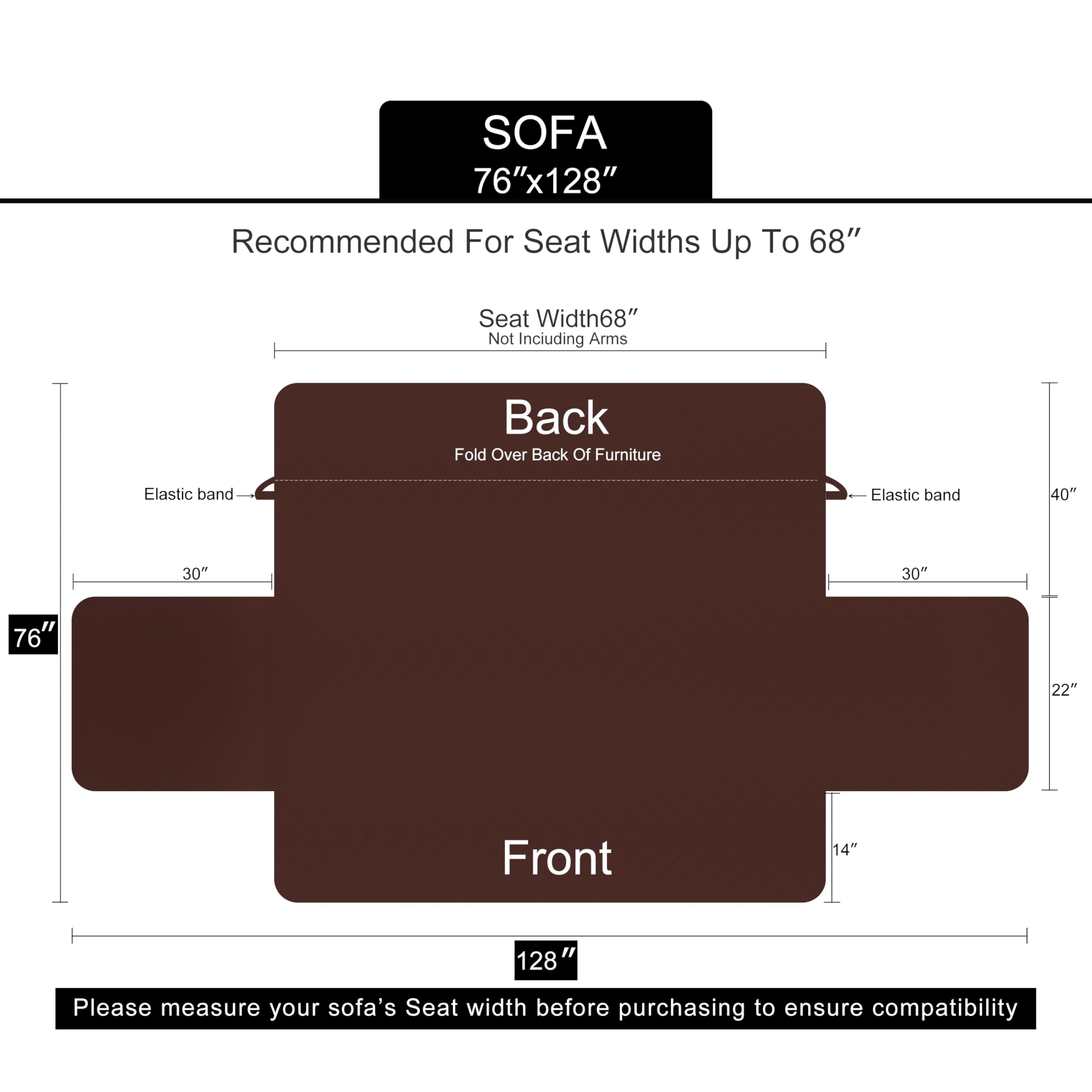 U-NICE HOME Reversible Sofa Cover Couch Cover for Dogs, Coffee/Beige