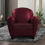 Leather Look Couch Cushion Covers Sofa Seat Slipcovers Sets Couches Furniture Protector for Sectional Armchair Loveseat Pets Kids Stretch Spandex Fabric (1 Cushion Armchair, Burgundy)
