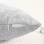 CaliTime Throw Pillow Covers Decorative 18 X 18 Inches Pack of 2 Cozy Chenille Cushion Cases for Couch Sofa Bed Living Room Home Moonbeam Gray