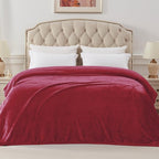 Exclusivo Mezcla Soft Fleece Blanket Twin Size for Bed, Deep Red