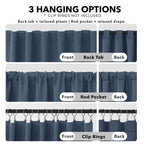 Deconovo Blackout Curtains for Bedroom, Living Room Curtains 63 Inches Long