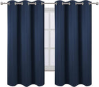 LEMOMO Navy Blue Thermal Blackout Curtains/38 x 63 Inch/Set of 2 Panels Room Darkening Curtains for Bedroom