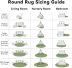 OLANLY Green Round Rugs for Bedroom - Machine Washable, 3 ft Circle Area Rugs for Living Room, Soft and Fluffy Shaggy Carpet for Teen Girl and Boys, Nursery Rooms, Dorms, Home Decor Aesthetic