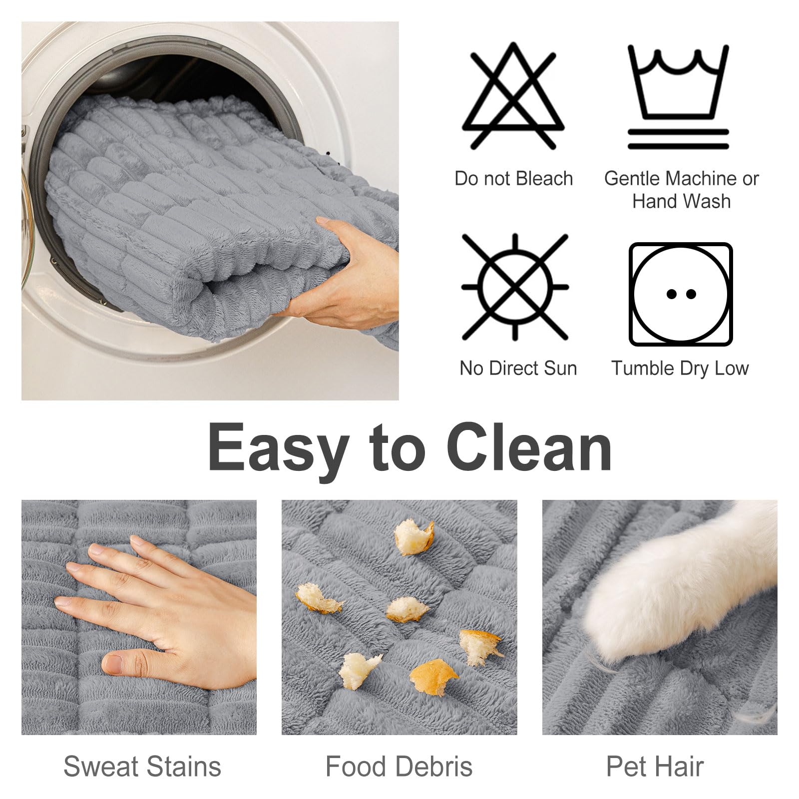 hyha Couch Cover for Dogs, Washable Non Slip Plush Flannel Sofa Protector
