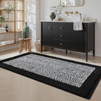 60x24 Long Bathroom Rugs Washable Non Slip, Black Bath Mat for Bathroom Floor Tub, Soft Absorbent Quick Dry Mats for Shower,Bathtub,Home Decor