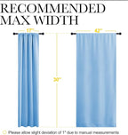 NICETOWN 2 Panels Blackout Curtains, Rod Pocket Thermal Insulated Drapes for Kitchen, Heavy Duty Small Window Treatment for Dorm Room, Studio Apartment, Basement (Blue, W42 x L30)