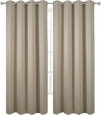 LEMOMO Blackout Curtains 52 x 84 Inch Long Beige Curtains Set of 2 Panels Room Darkening Curtains for Bedroom and Living Room
